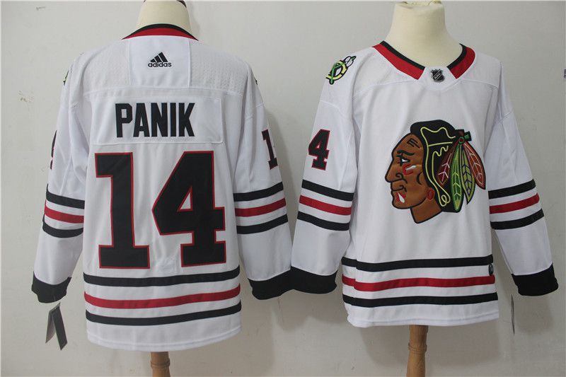 Men Chicago Blackhawks #14 Panik white Stitched Adidas NHL Jerseys